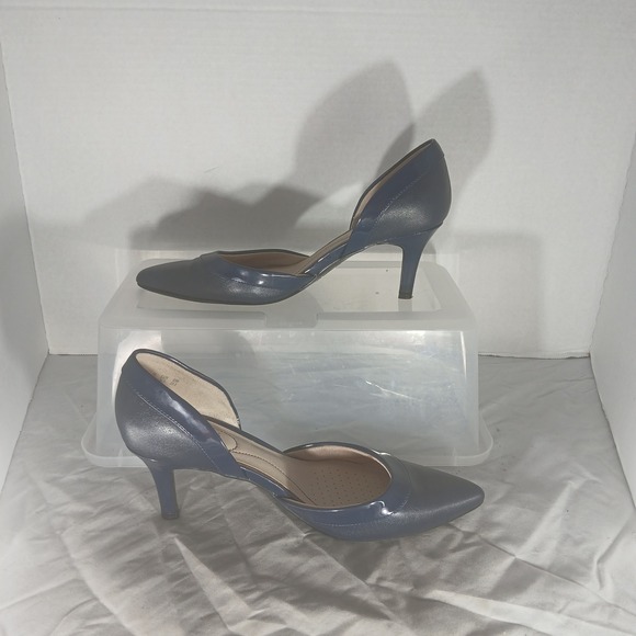 LifeStride Soft System Womens Navy DOrsay Pumps Heels Shoes Size 6.5 Wide - Picture 2 of 10